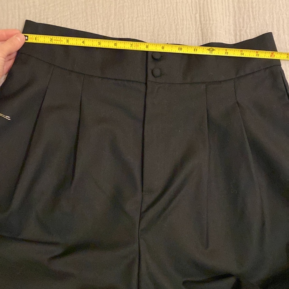 LILI SIDONIO YOUNG LADIES WOVEN PLEATED BLACK PANTS . Size L . New - Picture 5 of 9